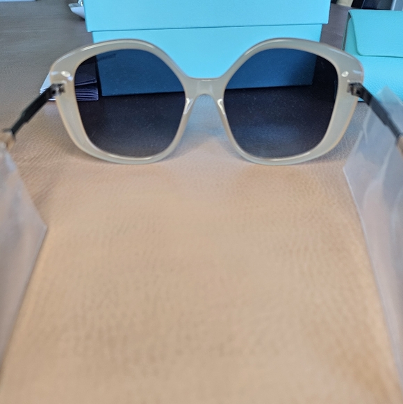 Tiffany & Co. Beige Irregular Sunglasses NWT - Picture 6 of 12
